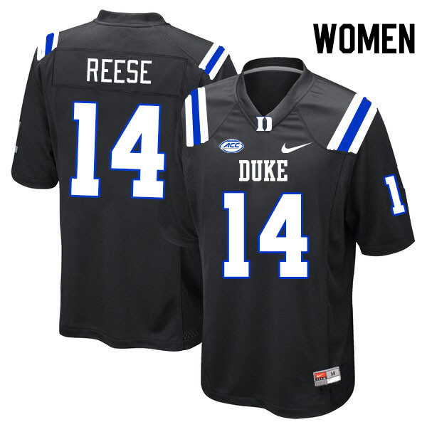 Women #14 Michael Reese Duke Blue Devils College Football Jerseys Stitched-Black